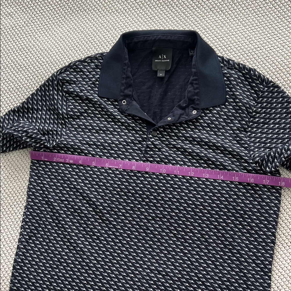 Armani Exchange Black and Gray Polo Shirt - Picture 7 of 9